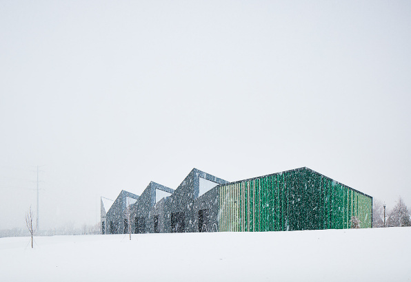 Eleanor Boathouse Winter Exterior, designed by Studio Gang